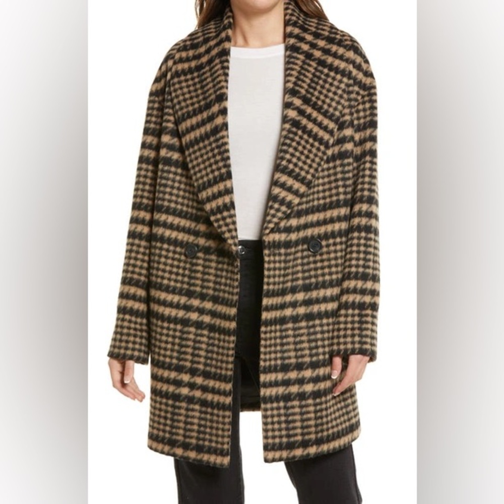 Avec Les Filles Plaid Shawl Collar Coat - XS